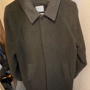 GAP - Men's Wool Raglan Trench Coat- Olive Green